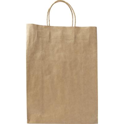 Image of Printed Large Brown Paper Bag With Reinforced handles.
