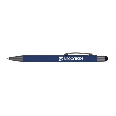 Image of Engraved or Printed Unique Soft Feel Ballpen with Stylus